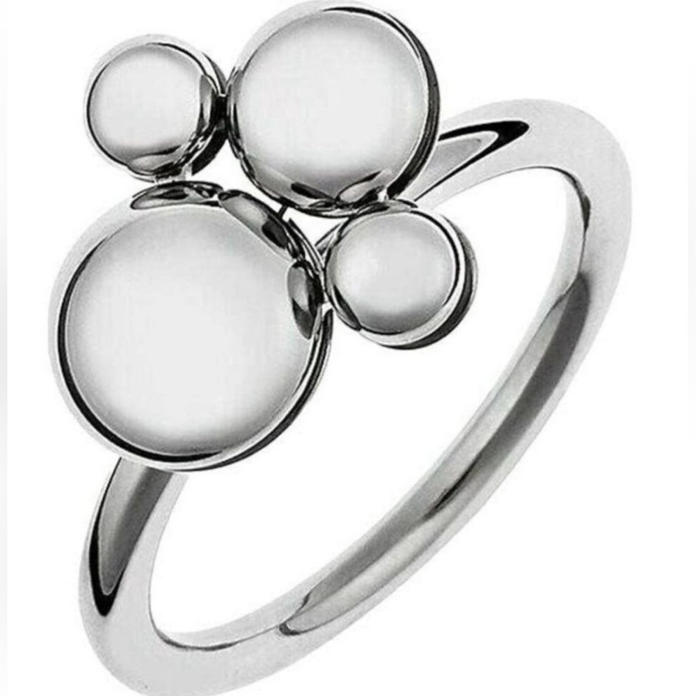 NIB Calvin Klein Collection Size 8 Silver Spin Ring with Box & Dust Bag